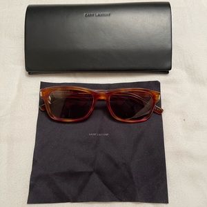 YSL SL 35 Havana frame green lens sunglasses